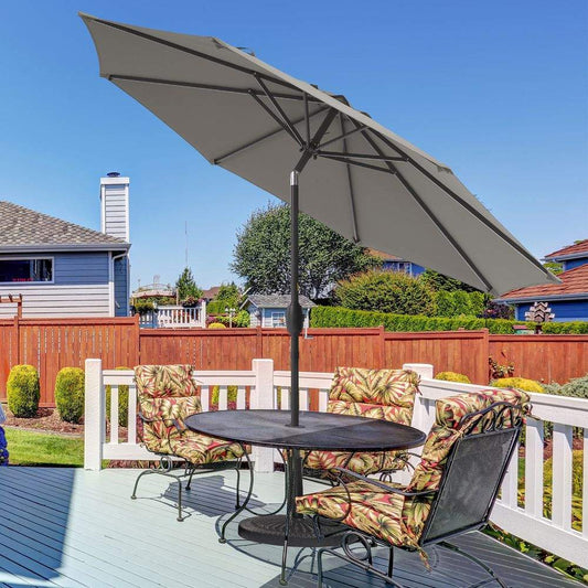 SONKUKI Outdoor 9Ft Patio Table UV-Resistant Canopy and Tilt Button Umbrellas With 8 Ribs - Sonkuki