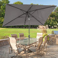 SONKUKI 10 x 6.5ft Aluminum Patio Market Rectangle Outdoor Umbrellas With Nonfading Canopy and Sturdy Ribs - Sonkuki