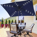 SONKUKI Outdoor Rectangle LED 10 x 6.5Ft Patio Table Umbrellas UV-Resistant Canopy With 6 Ribs - Sonkuki