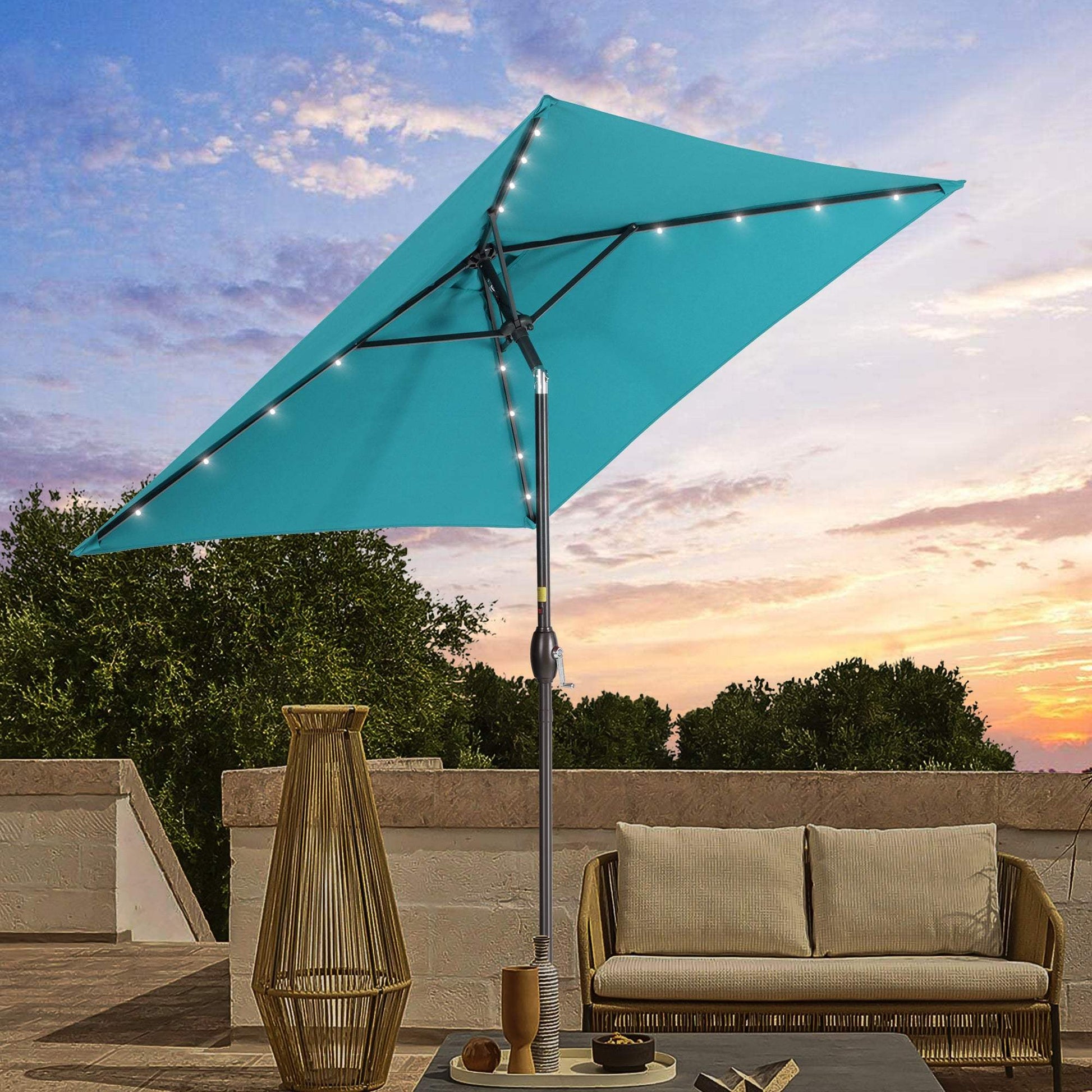 SONKUKI 6.5x6.5ft LED Market Umbrella.