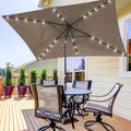 SONKUKI Outdoor Rectangle LED 10 x 6.5Ft Patio Table Umbrellas UV-Resistant Canopy With 6 Ribs - Sonkuki
