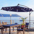 SONKUKI 10ft. Outdoor Hanging Patio Offset LED Umbrellas 50+ UV Protection Cantilever - Sonkuki