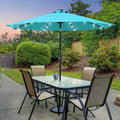 SONKUKI LED 9ft Aluminum Patio Market Circle Outdoor Umbrellas with Solar Lights and Sturdy Ribs - Sonkuki