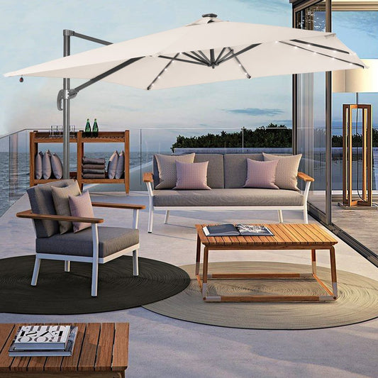 SONKUKI 9x9ft LED Cantilever Umbrella Standard.