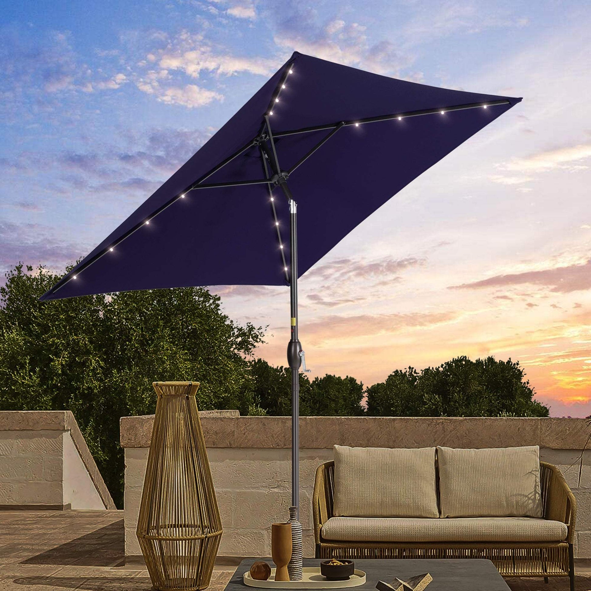 SONKUKI 6.5x6.5ft LED Market Umbrella.