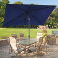 SONKUKI 10 x 6.5ft Aluminum Patio Market Rectangle Outdoor Umbrellas With Nonfading Canopy and Sturdy Ribs - Sonkuki