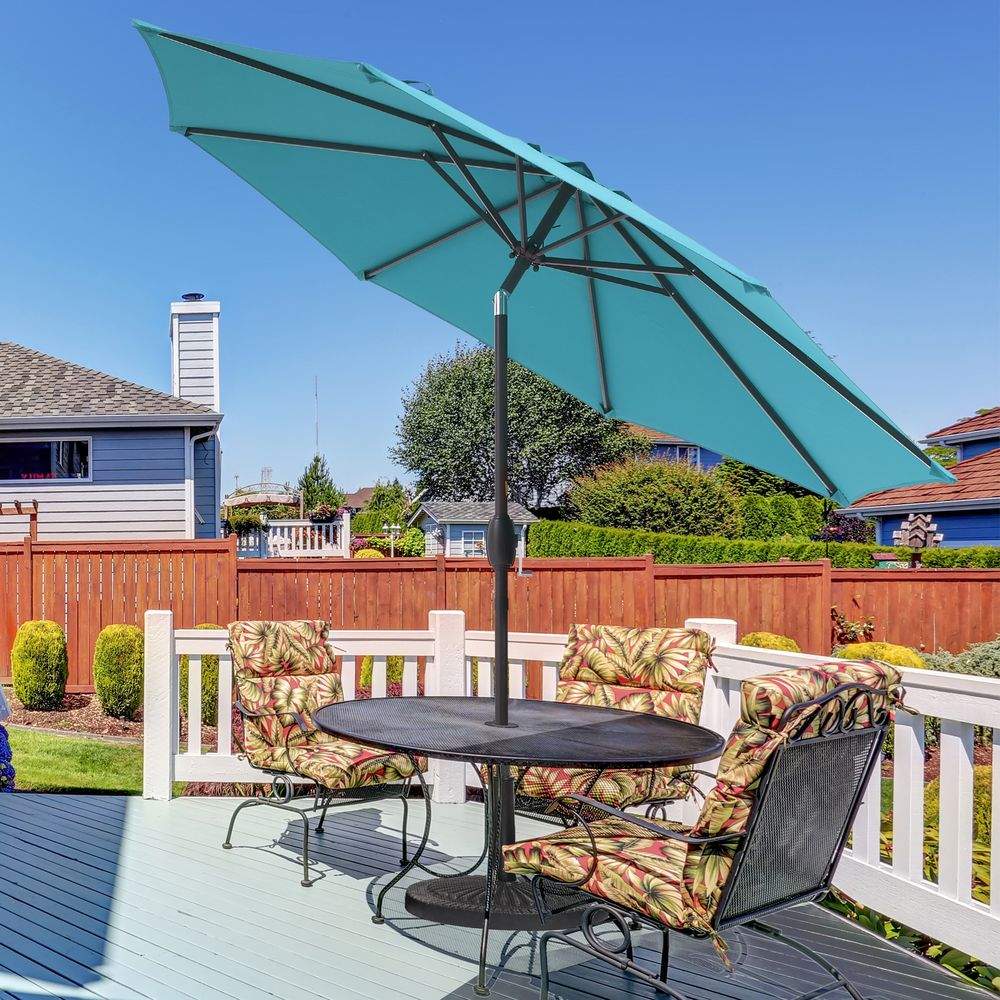 SONKUKI Outdoor 9Ft Patio Table UV-Resistant Canopy and Tilt Button Umbrellas With 8 Ribs - Sonkuki