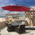 SONKUKI 10ft. Outdoor Hanging Market Patio Offset Umbrellas 50+ UV Protection Cantilever - Sonkuki