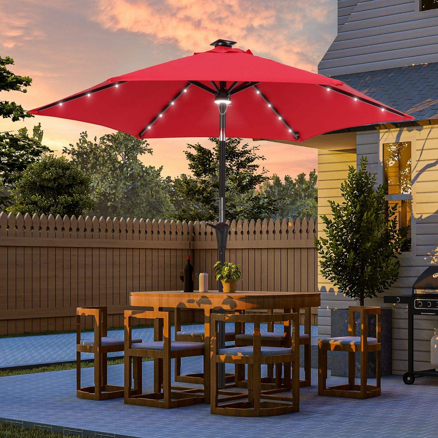 SONKUKI CFS LED 7.5 FT Market Umbrella.