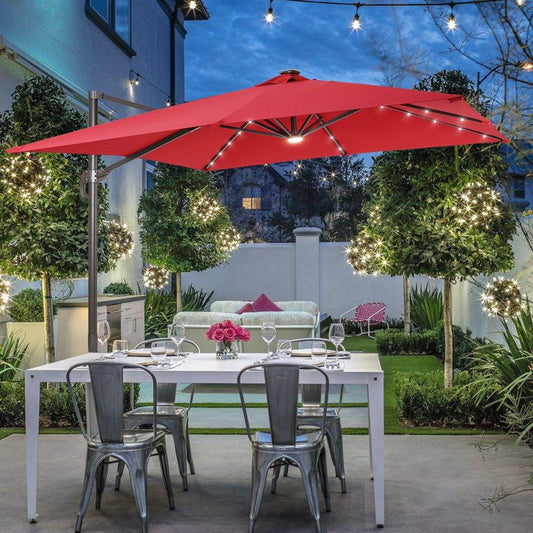 SONKUKI 10x8ft LED Cantilever Umbrella Standard.