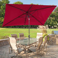 SONKUKI 10 x 6.5ft Aluminum Patio Market Rectangle Outdoor Umbrellas With Nonfading Canopy and Sturdy Ribs - Sonkuki