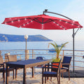 SONKUKI 10ft. Outdoor Hanging Patio Offset LED Umbrellas 50+ UV Protection Cantilever - Sonkuki