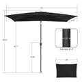 SONKUKI 10 x 6.5ft Aluminum Patio Market Rectangle Outdoor Umbrellas With Nonfading Canopy and Sturdy Ribs - Sonkuki