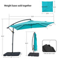 SONKUKI 8.2 x 8.2ft. Square Patio Offset Umbrellas With Base - Sonkuki
