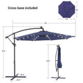 SONKUKI 10ft. Outdoor Hanging Patio Offset LED Umbrellas 50+ UV Protection Cantilever - Sonkuki