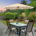 SONKUKI LED 9ft Aluminum Patio Market Circle Outdoor Umbrellas with Solar Lights and Sturdy Ribs - Sonkuki