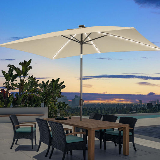 SONKUKI 9x6Ft LED Market Umbrellas.