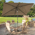 SONKUKI 10 x 6.5ft Aluminum Patio Market Rectangle Outdoor Umbrellas With Nonfading Canopy and Sturdy Ribs - Sonkuki