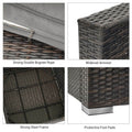 SONKUKI Outdoor Conversation Sofa Set 4-Piece Patio Furniture PE Rattan Wicker Sectional Couch Sets - Sonkuki