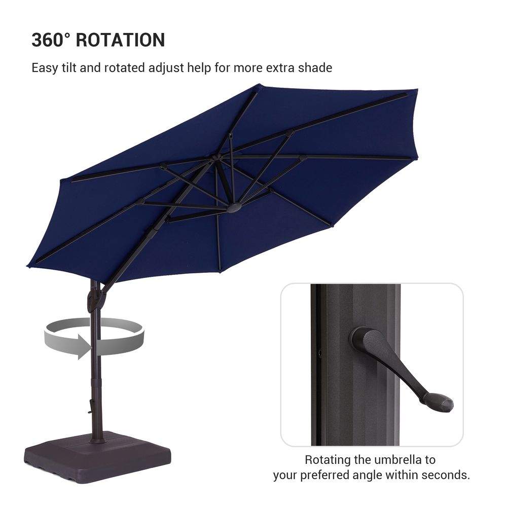 SONKUKI Cantilever Outdoor 11Ft Umbrella With a Base Stand - Sonkuki