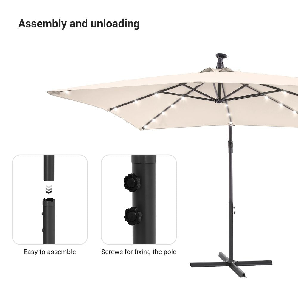 SONKUKI 8.2¡Á8.2ft LED Offset Umbrella.
