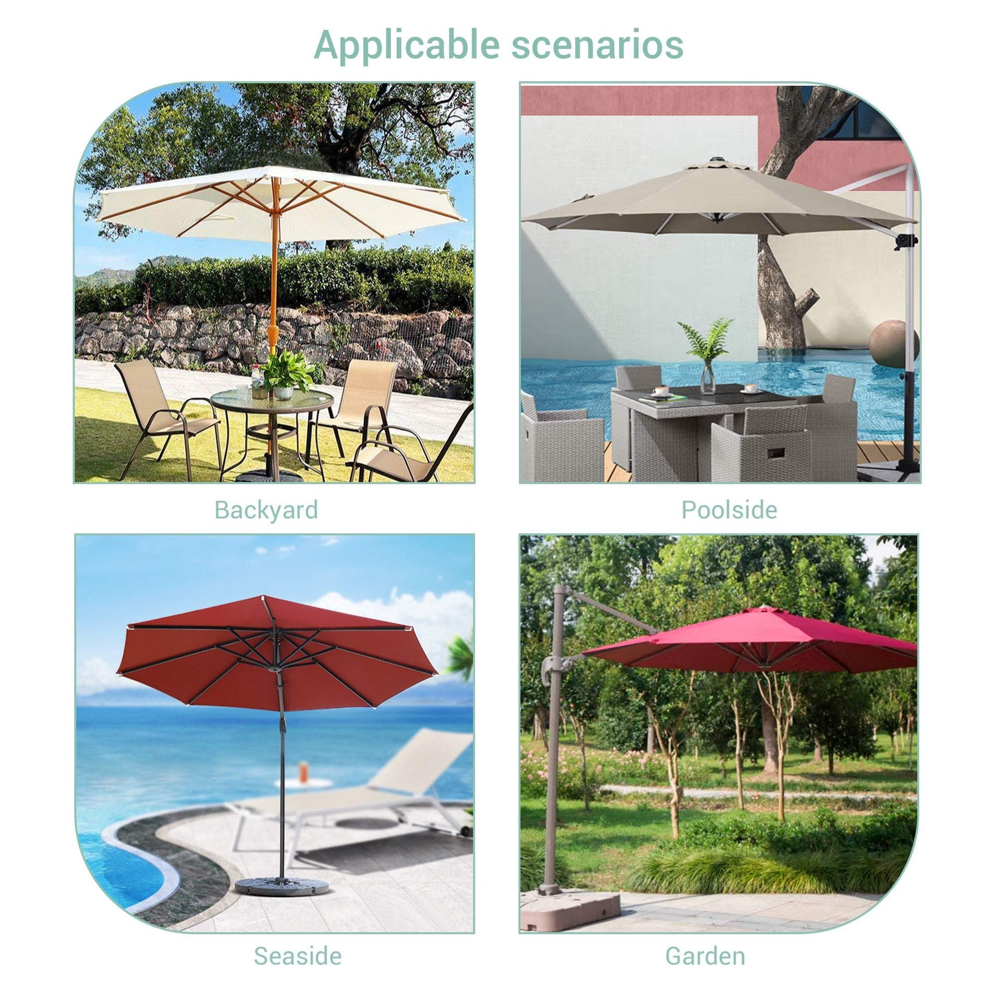 SONKUKI 6.5x6.5ft Market Umbrella.