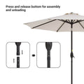 SONKUKI Outdoor 9Ft Patio Table UV-Resistant Canopy and Tilt Button Umbrellas With 8 Ribs - Sonkuki