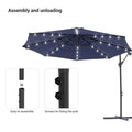 SONKUKI 10ft. Outdoor Hanging Patio Offset LED Umbrellas 50+ UV Protection Cantilever - Sonkuki