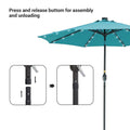 SONKUKI Outdoor 9ft LED Round Patio Market Table Umbrella - Sonkuki