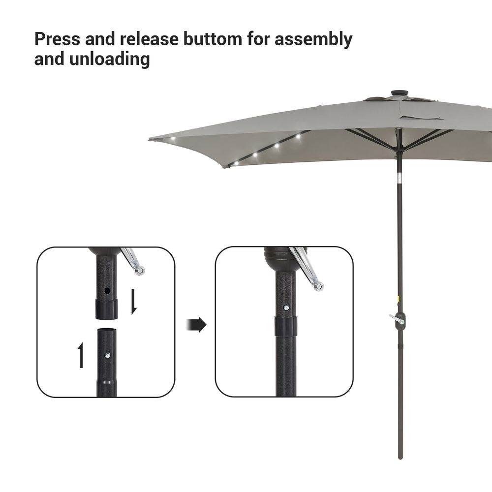 SONKUKI LED 10 x 6.5Ft  Market Umbrellas.