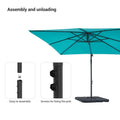 SONKUKI 8.2 x 8.2ft. Square Patio Offset Umbrellas With Base - Sonkuki