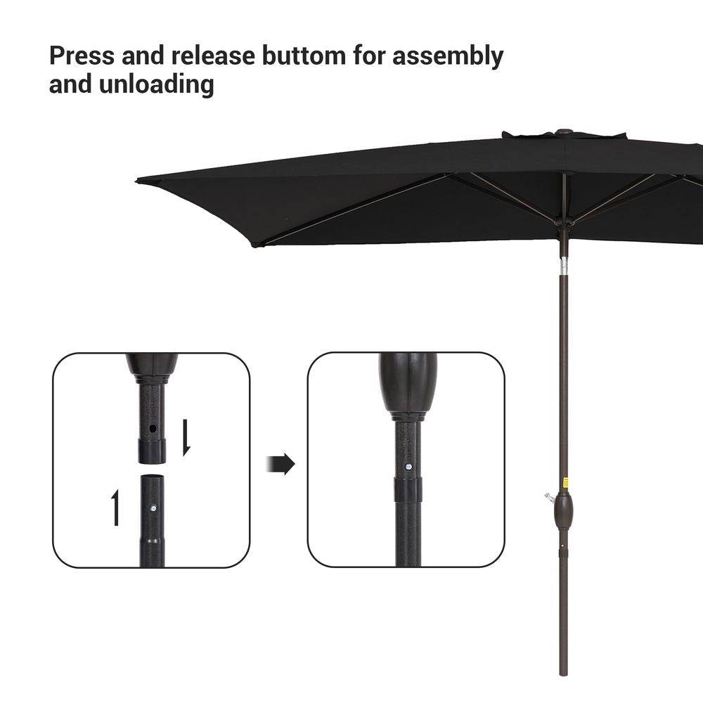 SONKUKI 10 x 6.5ft Aluminium Patio Market Umbrellas.