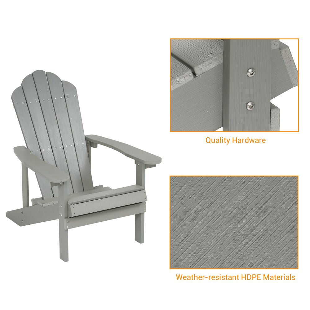 SONKUKI Patio Fire Pit Adirondack Plastic Chair Outdoor Lawn and Garden Chairs - Sonkuki