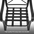 SONKUKI 3-Piece Rocking Bistro Set Steel Frame Patio Thickened Sponge Cushions& Glass Table Porch Rocking Chairs - Sonkuki
