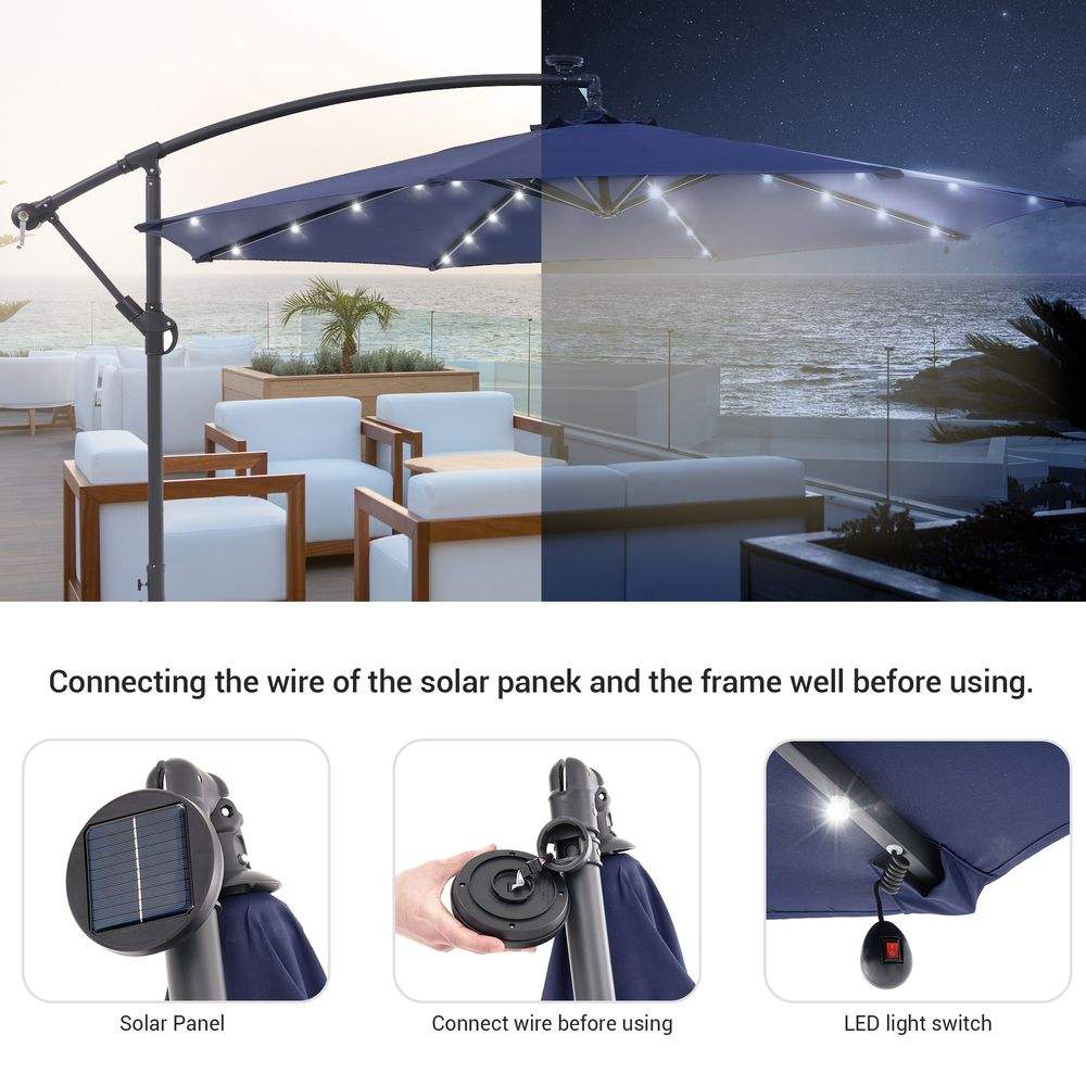 SONKUKI 10ft. Offset LED Umbrellas.