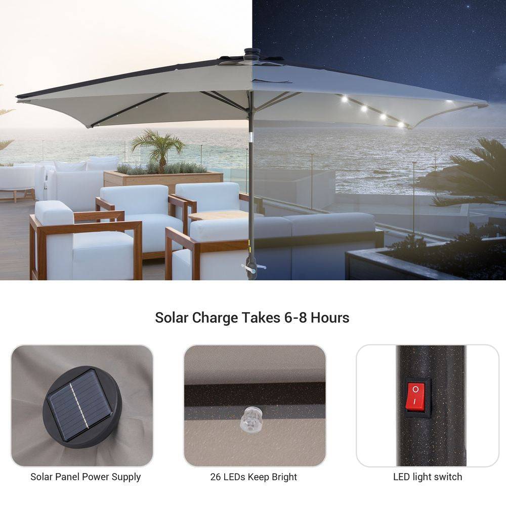 SONKUKI LED 10 x 6.5Ft  Market Umbrellas.