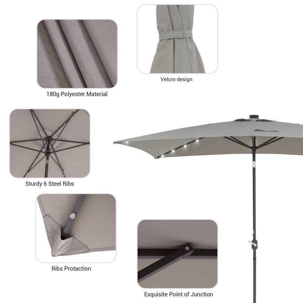 SONKUKI LED 10 x 6.5Ft  Market Umbrellas.