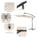 SONKUKI 8.2¡Á8.2ft LED Offset Umbrella.