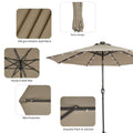 SONKUKI LED 9ft Aluminum Market Umbrellas.