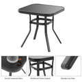 SONKUKI 3-Piece Rocking Bistro Patio furniture Sets Steel Frame Thickened Sponge Cushions& Glass Table Porch Rocking Chairs.