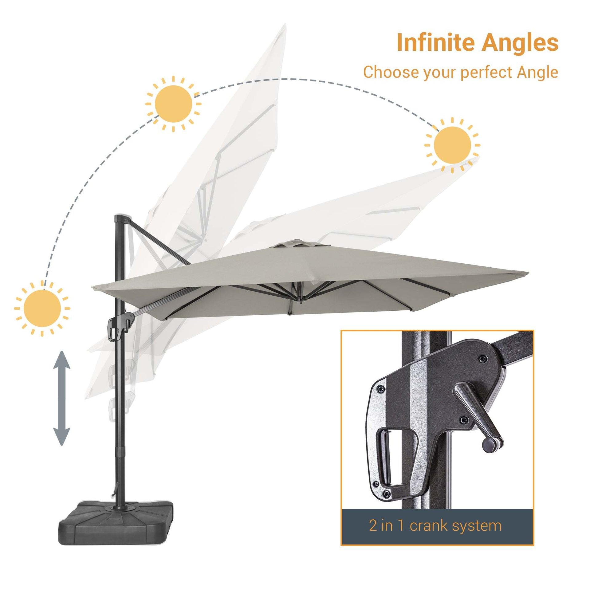 SONKUKI 11.5x9ft Cantilever Umbrella Pro.