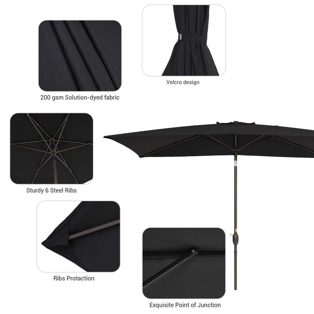 SONKUKI 10 x 6.5ft Aluminium Patio Market Umbrellas.