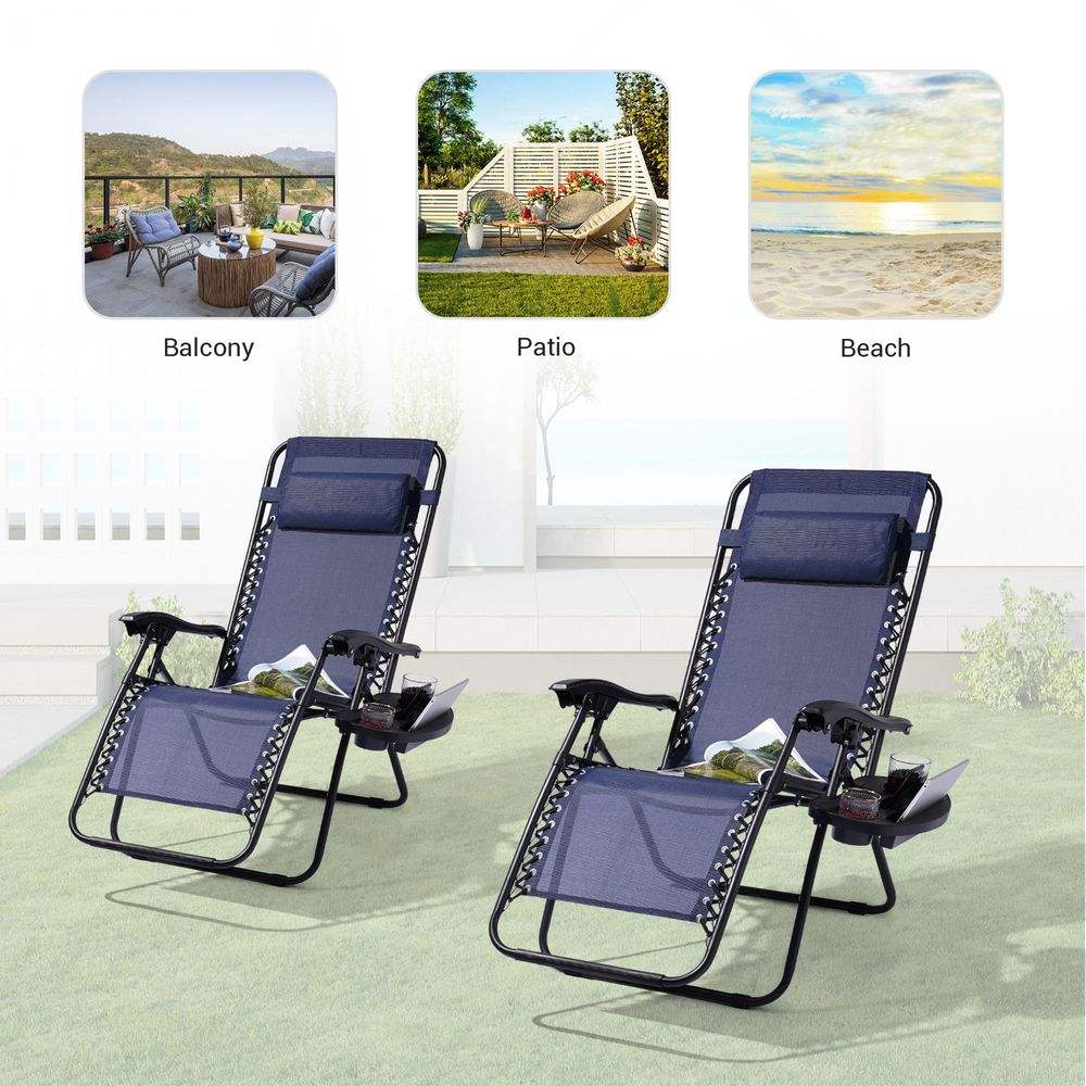SONKUKI Patio Zero Gravity Chair Outdoor Infinity Recliner Folding Waterproof Chairs 2 Pieces.