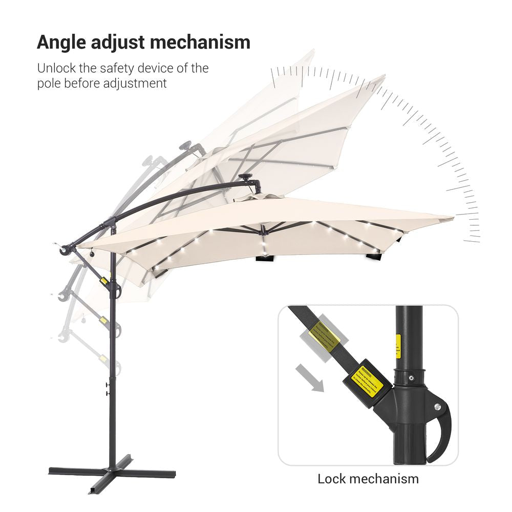 SONKUKI 8.2¡Á8.2ft LED Offset Umbrella.