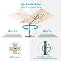 SONKUKI 11.5x9ft LED Cantilever Umbrella Pro.