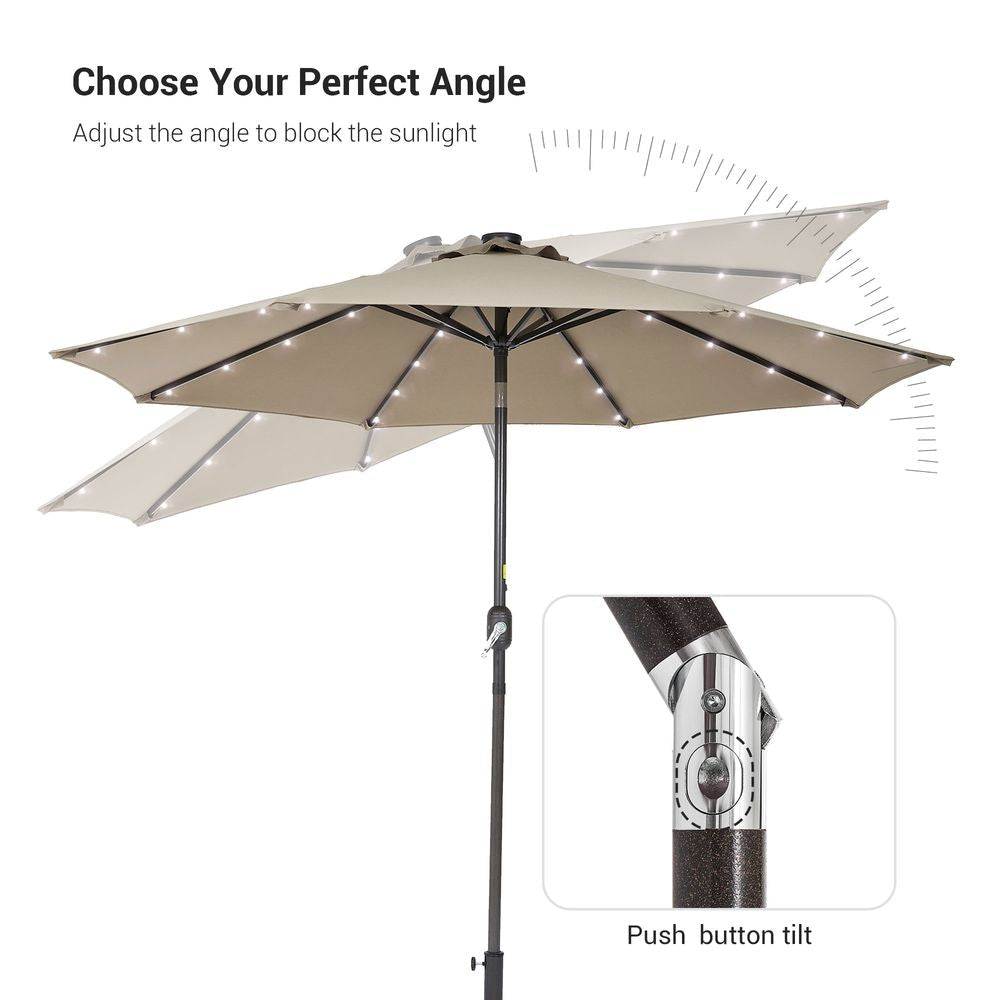 SONKUKI LED 9ft Aluminum Market Umbrellas.
