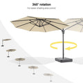 SONKUKI 11Ft Water-repellent UV Protection Outdoor Cantilever Umbrella With a Base - Sonkuki