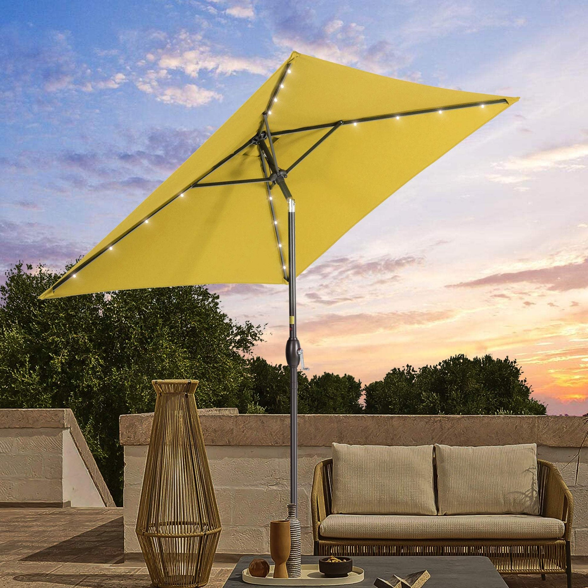 SONKUKI 6.5x6.5ft LED Market Umbrella.