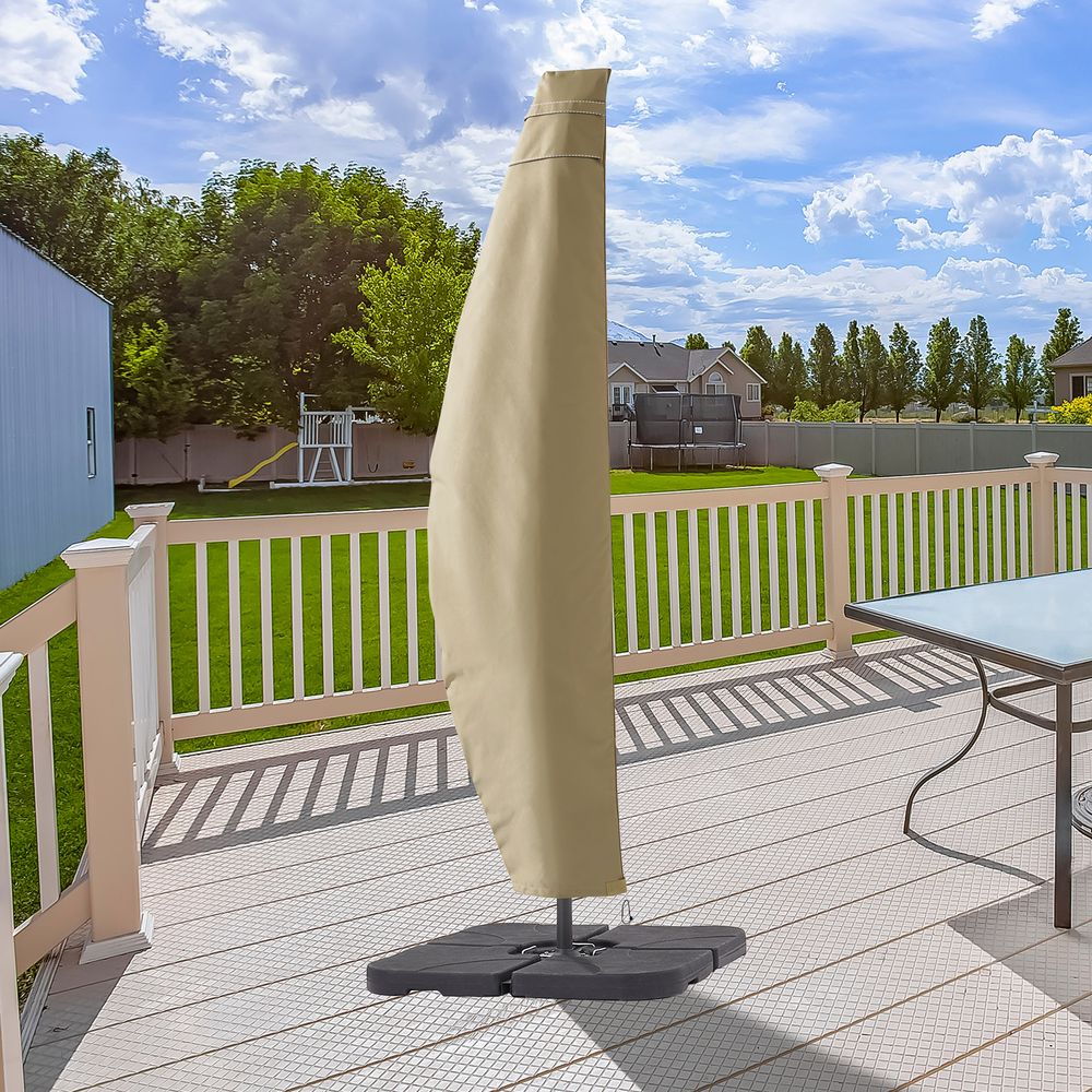 SONKUKI Patio Umbrella Covers Zippered Windproof Anti-UV 600D Fits 9¨C11ft Offset Hanging Umbrella Parasol - Sonkuki