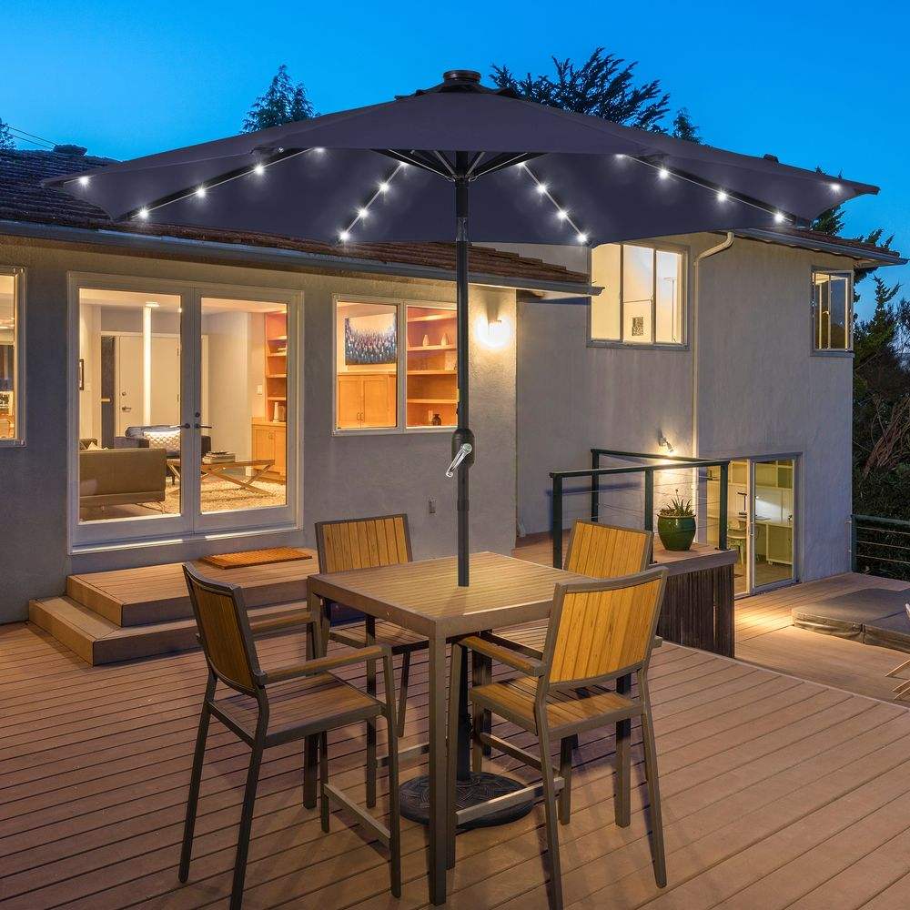 SONKUKI Outdoor 9ft LED Round Patio Market Table Umbrella - Sonkuki